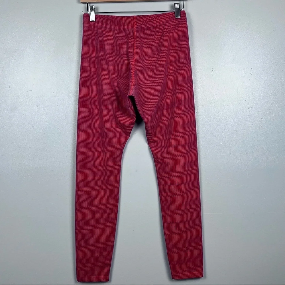 Nike Women's Leg-A-See Crimson Striped 7/8 Just Do It Leggings 871756 Size M